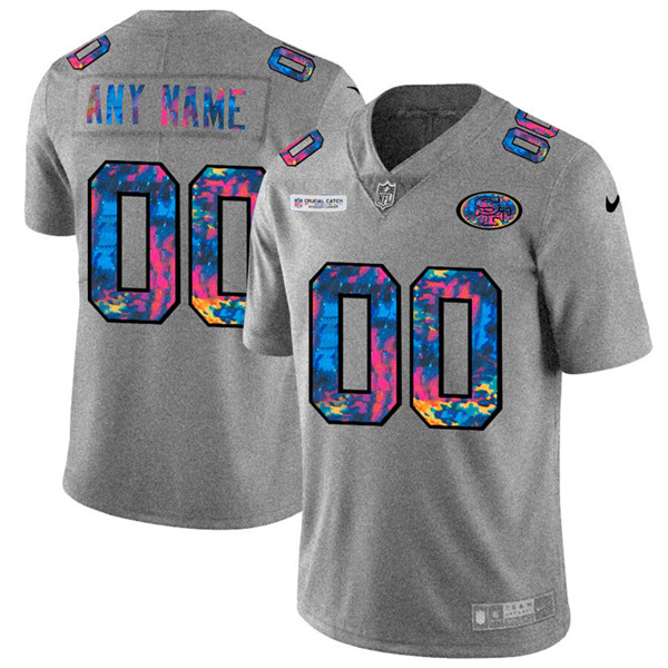 Men's San Francisco 49ers ACTIVE PLAYER Custom 2020 Grey Crucial Catch Limited Stitched NFL Jersey - Click Image to Close